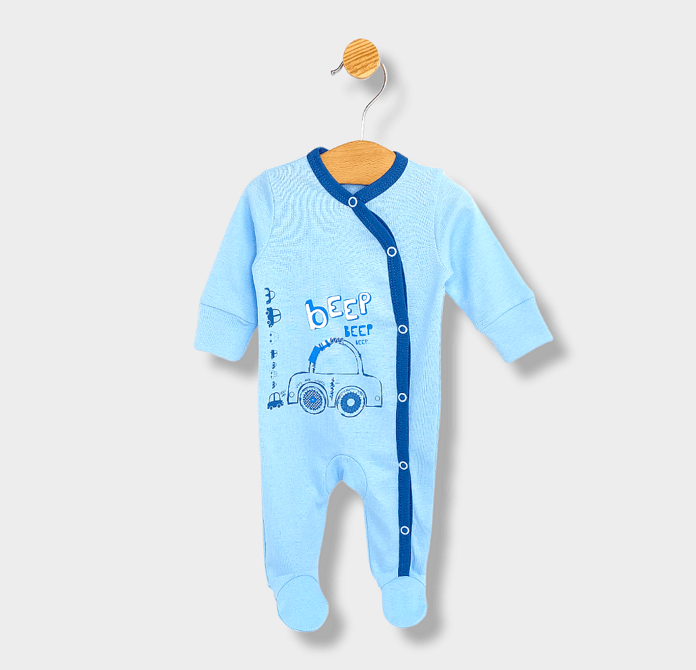 Rainy Set bebeluș din 4 piese Car Beep Beep 56-62 cm. albastru