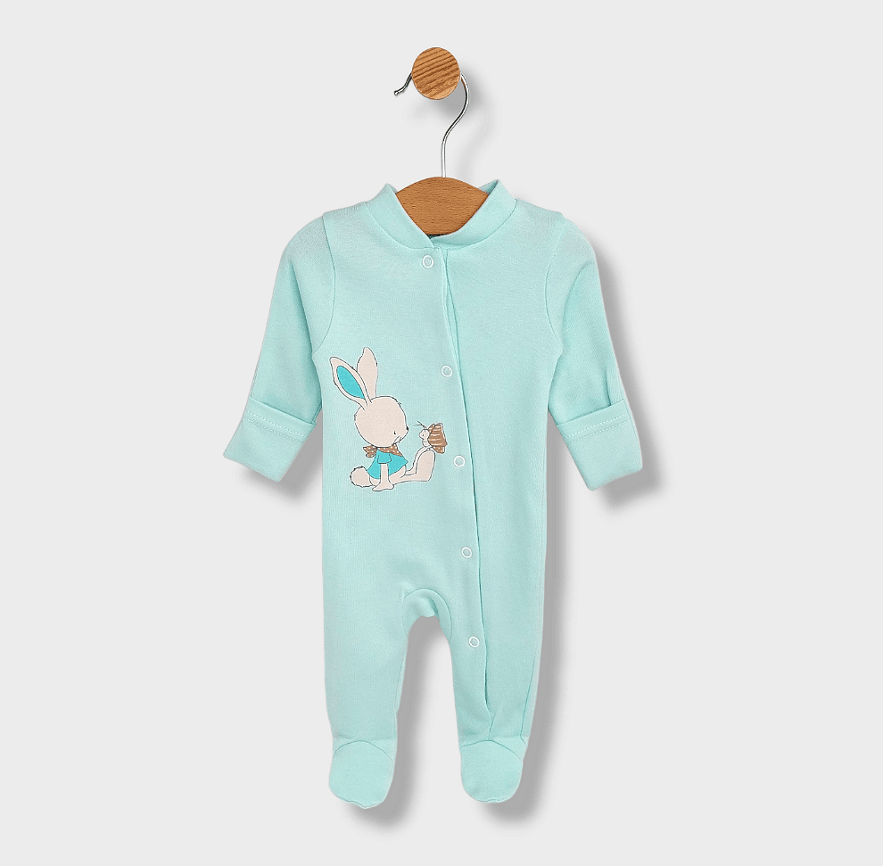 Set pentru bebeluși Rainy din 5 piese „Rabbit and butterfly”, 56-62 cm, culoare rezeda