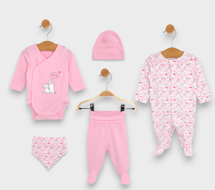 Set pentru bebeluși Rainy din 5 piese „Love you”, 48–62 cm