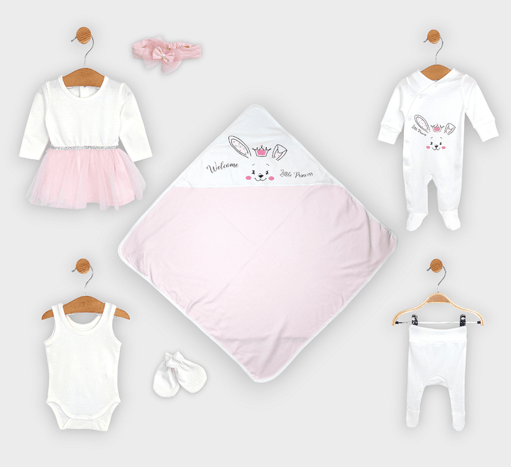 Set pentru ieșirea din maternitate Rainy, 7 piese. Welcome little princess
