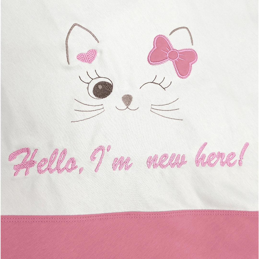 Setul pentru ieșirea din maternitate Rainy pentru bebeluși, 8 piese, Hello Cat roz
