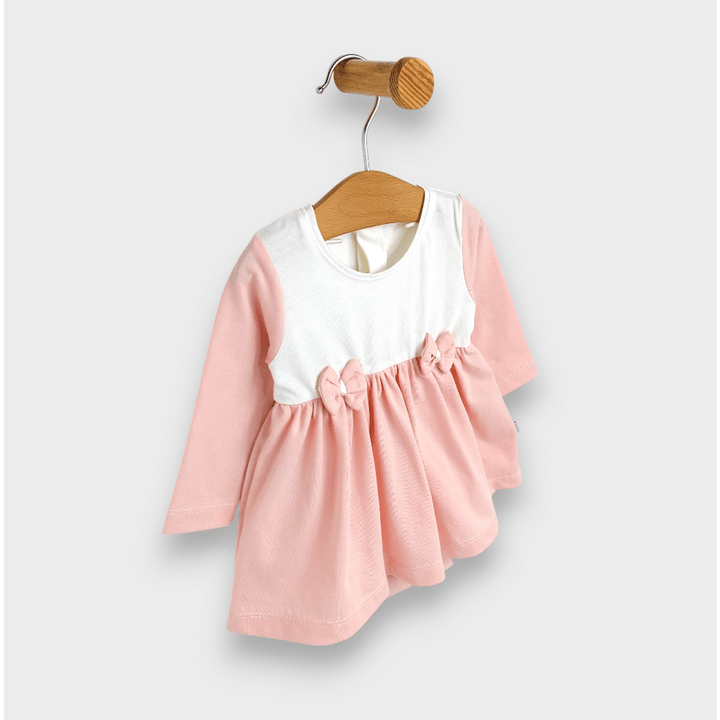 Set bebe pentru externare cu rochiță, 6 piese, model Ribbon, Rainy