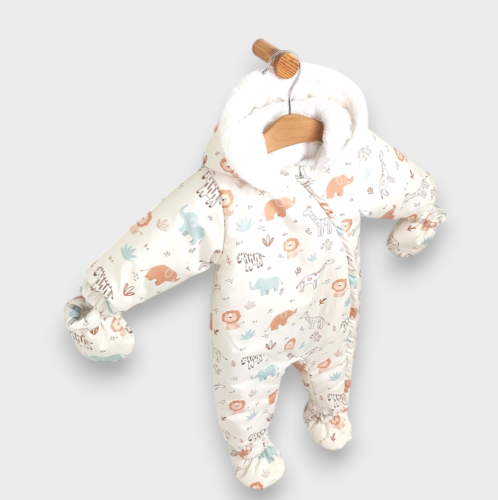 Rainy Combinezon bebeluși Little animals 56 - 86 cm. ecru