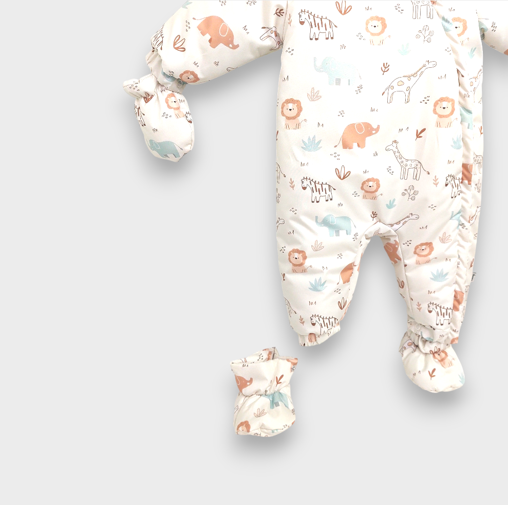 Rainy Combinezon bebeluși Little animals 56 - 86 cm. ecru