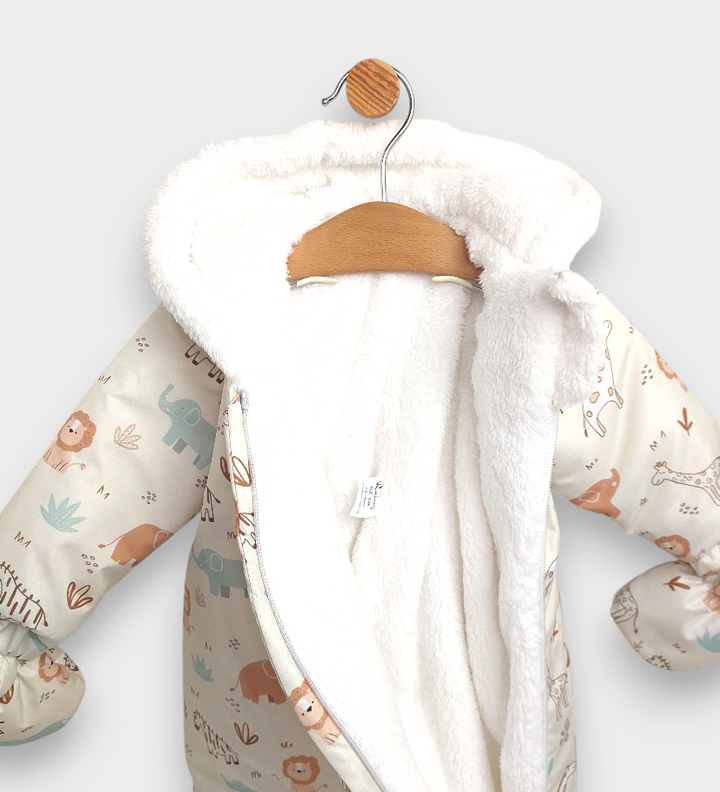 Rainy Combinezon bebeluși Little animals 56 - 86 cm. ecru