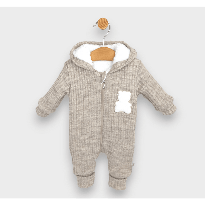 Rainy Salopetă tricotată pentru bebeluși White bear 56 - 80 cm. bej