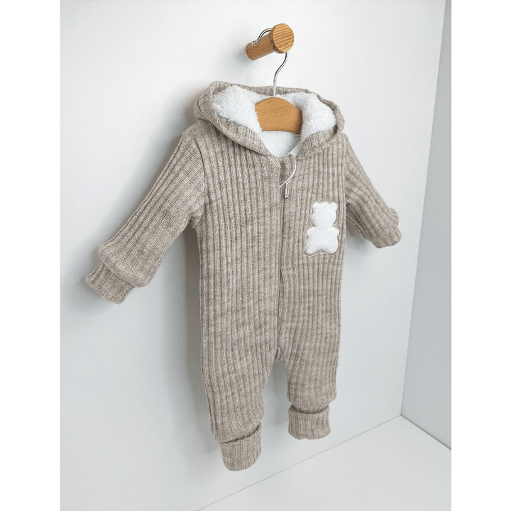 Rainy Salopetă tricotată pentru bebeluși White bear 56 - 80 cm. bej
