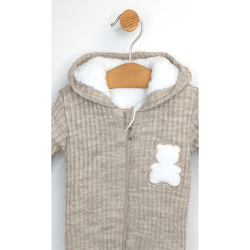 Rainy Salopetă tricotată pentru bebeluși White bear 56 - 80 cm. bej