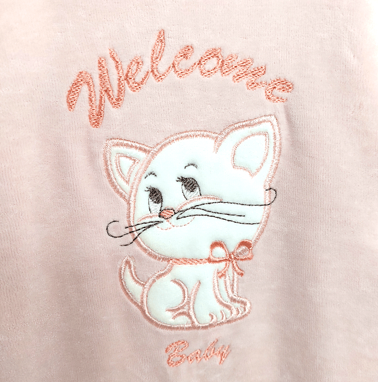 Salopetă de pluș pentru bebeluși Rainy Welcome Baby Cat 56-62 cm, roz