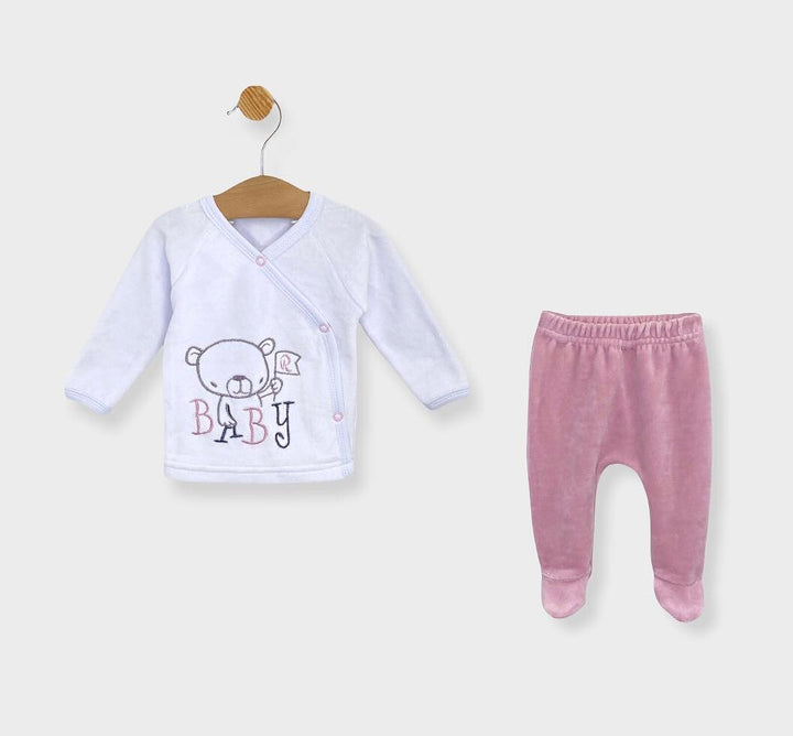 Rainy Set de pluș pentru bebeluși, format din 2 piese, Baby Bear, roz