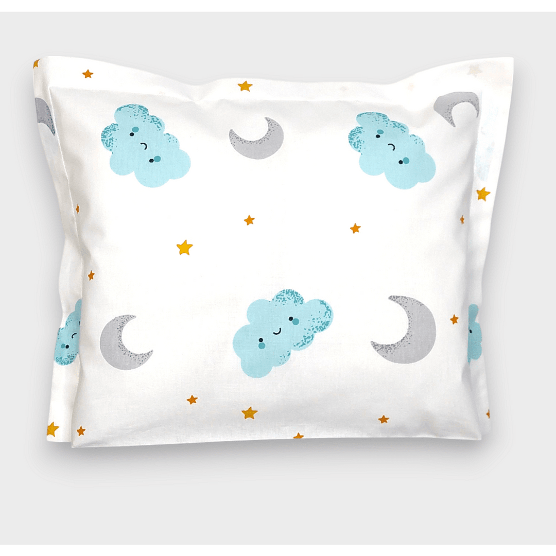 Set de lenjerie pentru pătuț Rainy, 3 piese, 60x120 cm. Nori roz