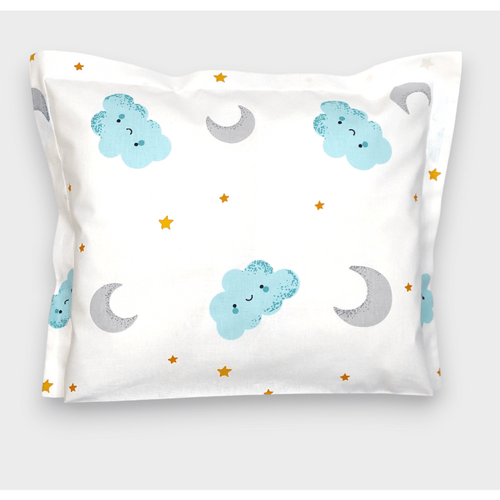 Set de lenjerie pentru pătuț Rainy, 3 piese, 60x120 cm. Nori roz