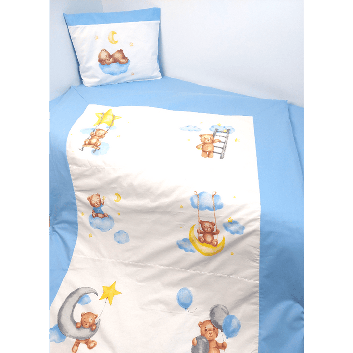 Rainy Set de lenjerie de pat pentru bebeluși 3 piese Baby Bear Mărime unică albastru