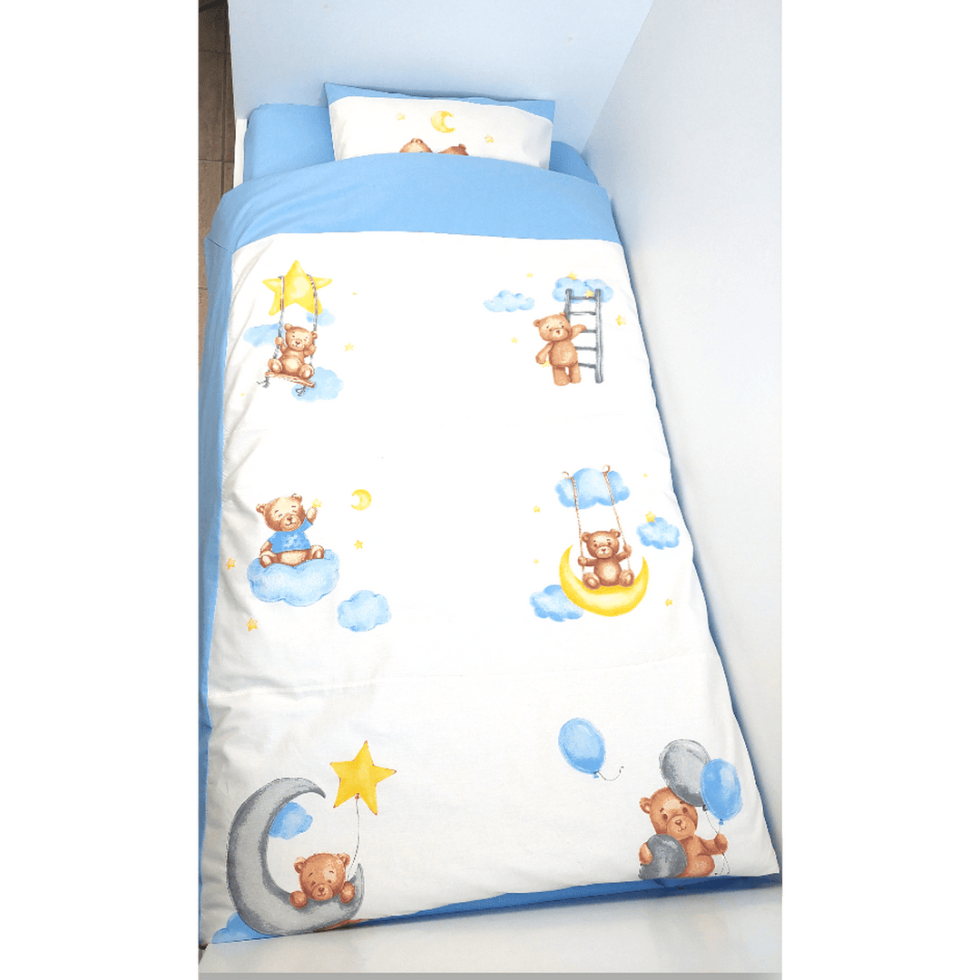 Rainy Set de lenjerie de pat pentru bebeluși 3 piese Baby Bear Mărime unică albastru