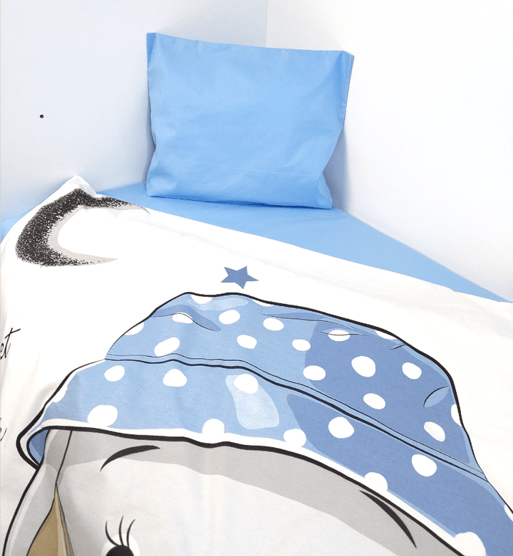 Set de lenjerie pentru pătuț Rainy, 5 piese, 70x140 cm, elefant albastru