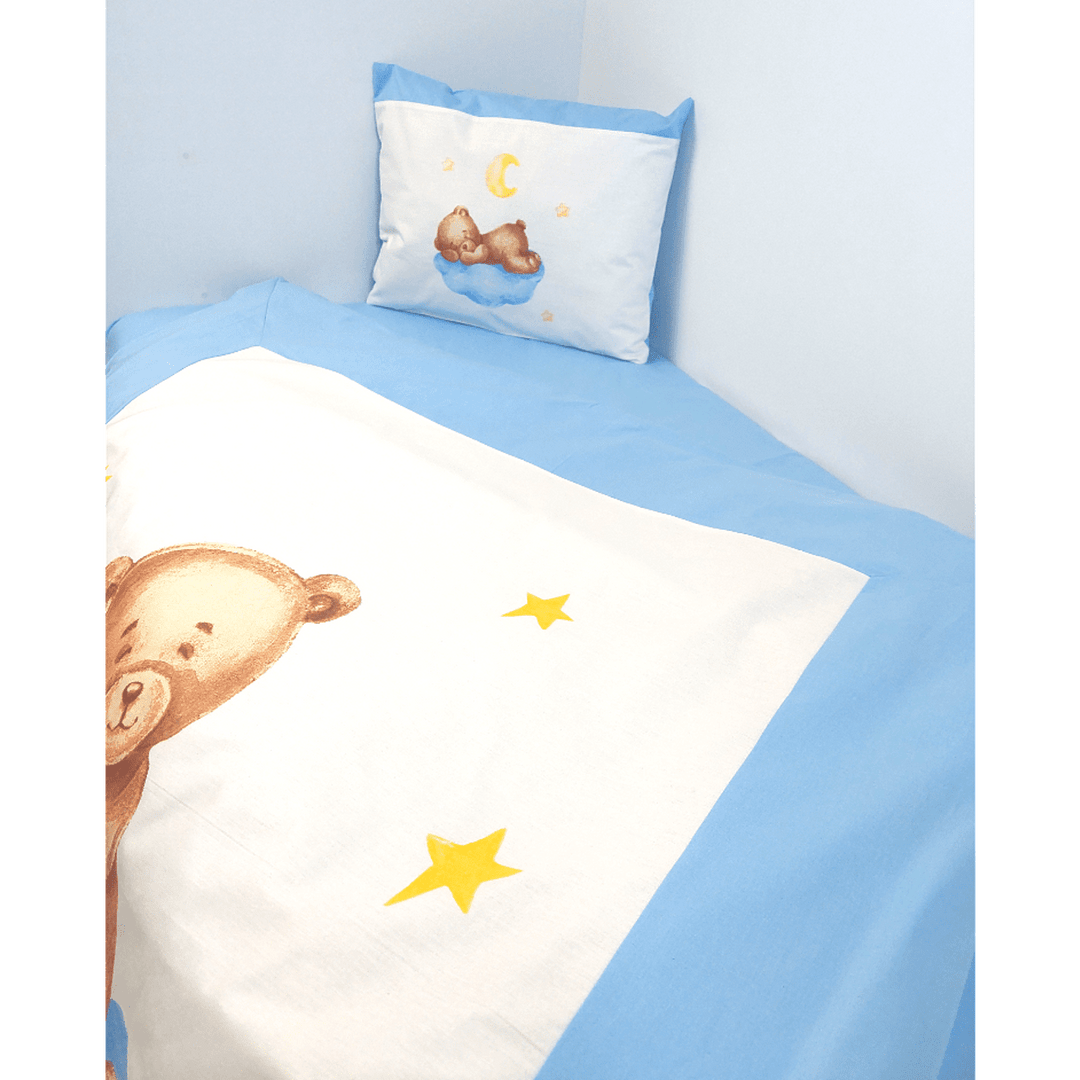 Set de lenjerie pentru pătuț Rainy, 5 piese, Baby Bear, mărime universală, albastru