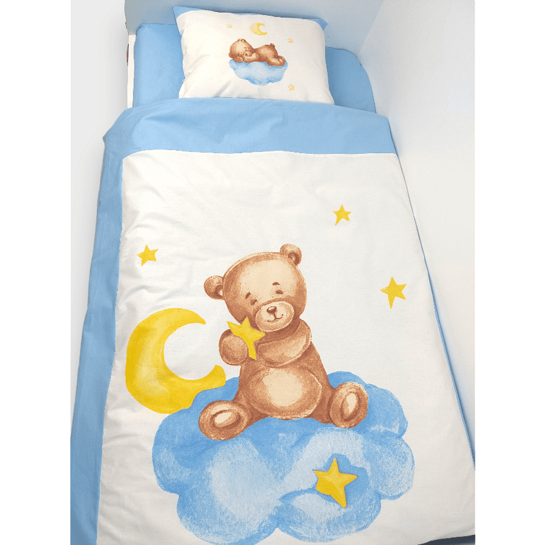 Set de lenjerie pentru pătuț Rainy, 5 piese, Baby Bear, mărime universală, albastru
