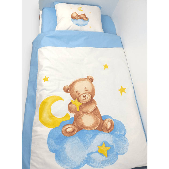 Set de lenjerie pentru pătuț Rainy, 5 piese, Baby Bear, mărime universală, albastru