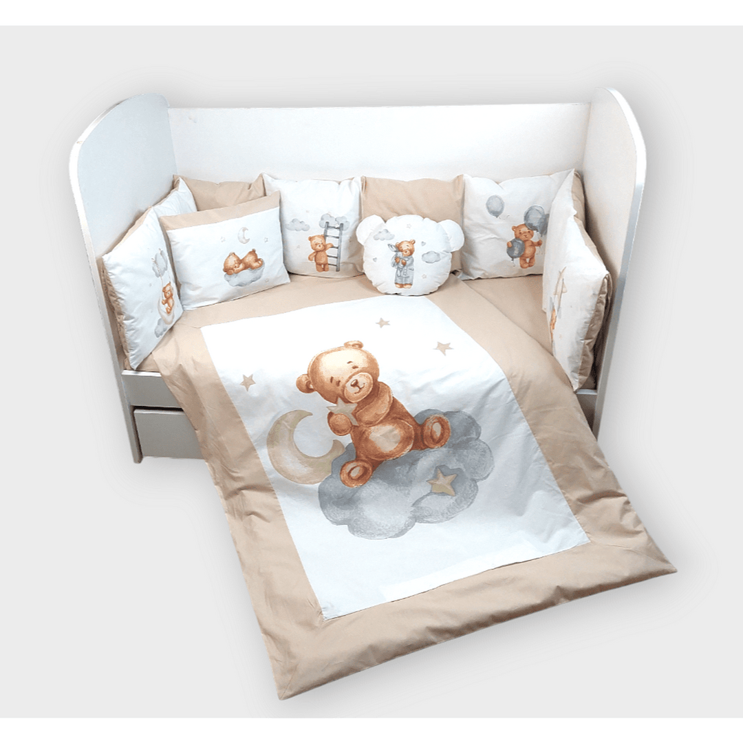 Rainy Set de pat pentru bebeluși 7 piese Baby Bear mărime universală bej