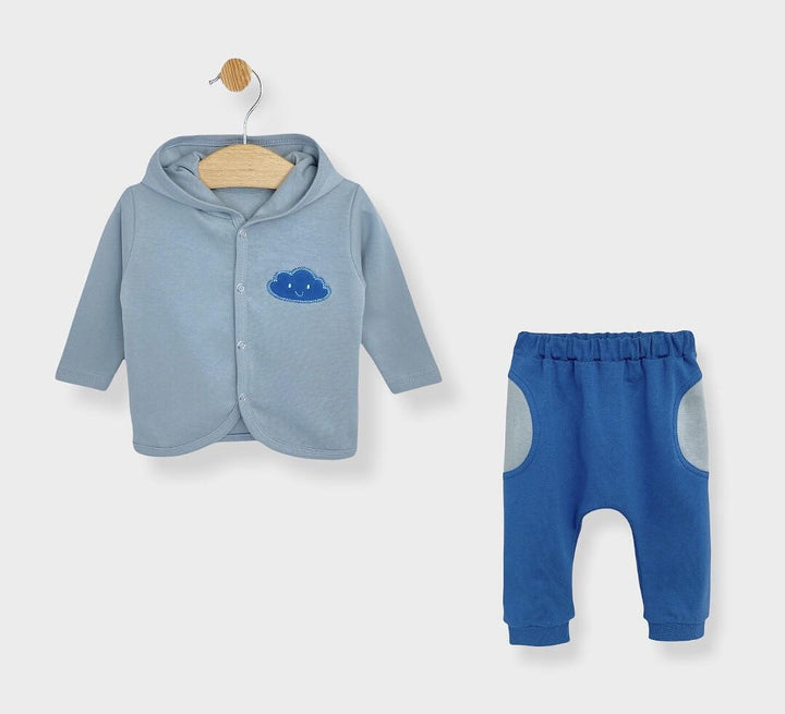 Rainy Set sportiv pentru bebeluși, 2 piese, verde lăptos/albastru ocean, 62-80 cm.
