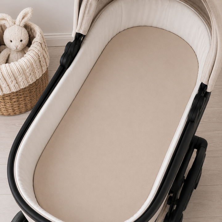 Rainy Cearșaf tricotat pentru cărucior de bebeluș cu elastic 55/95 cm, albastru deschis