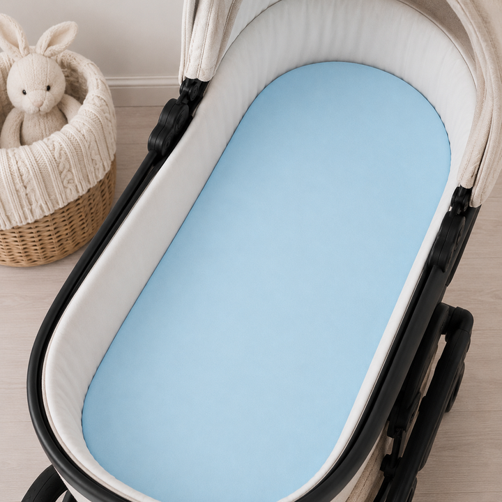 Rainy Cearșaf tricotat cu elastic pentru cărucior, 55/95 cm, bleu