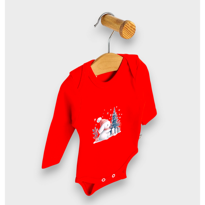 Rainy Body bebeluș Iepuraș de Crăciun cu mânecă lungă 56-62 cm.
