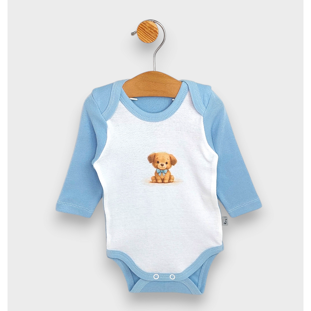 Rainy Body bebe cu mânecă lungă 48-80cm. Cățeluș cu fundiță