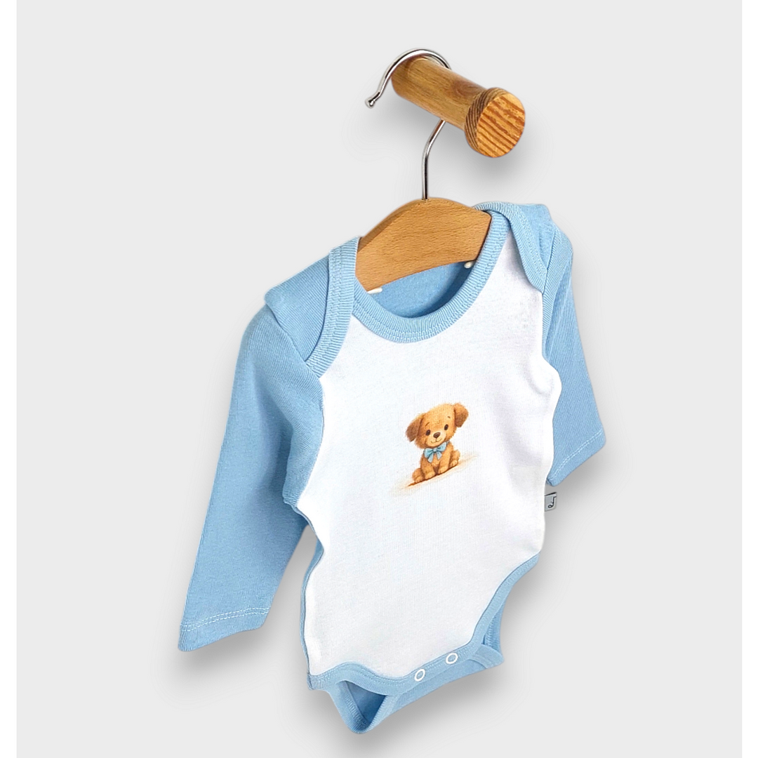 Rainy Body bebe cu mânecă lungă 48-80cm. Cățeluș cu fundiță