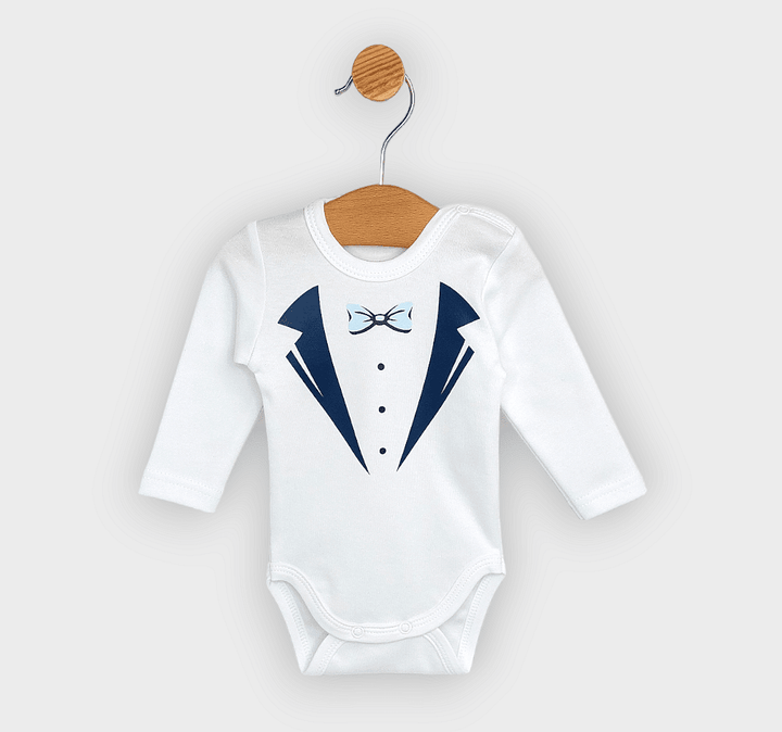 Rainy Body pentru bebeluși cu mâneci lungi 56-68 cm. Frac cu papion