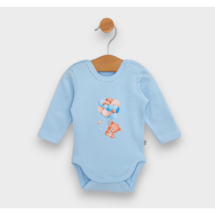 Rainy Body bebeluși cu mânecă lungă Ursuleț cu baloane albastru 48 - 62cm.