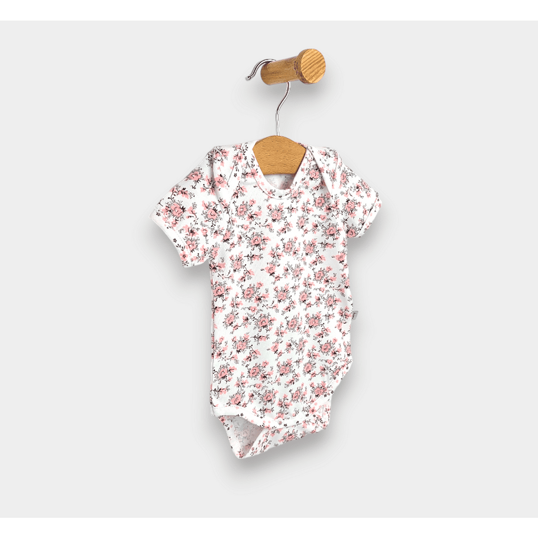 Rainy Body de bebeluș cu mânecă scurtă 56 - 80 cm. Flori