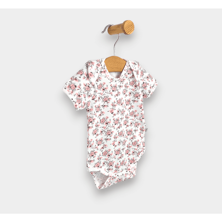 Rainy Body de bebeluș cu mânecă scurtă 56 - 80 cm. Flori