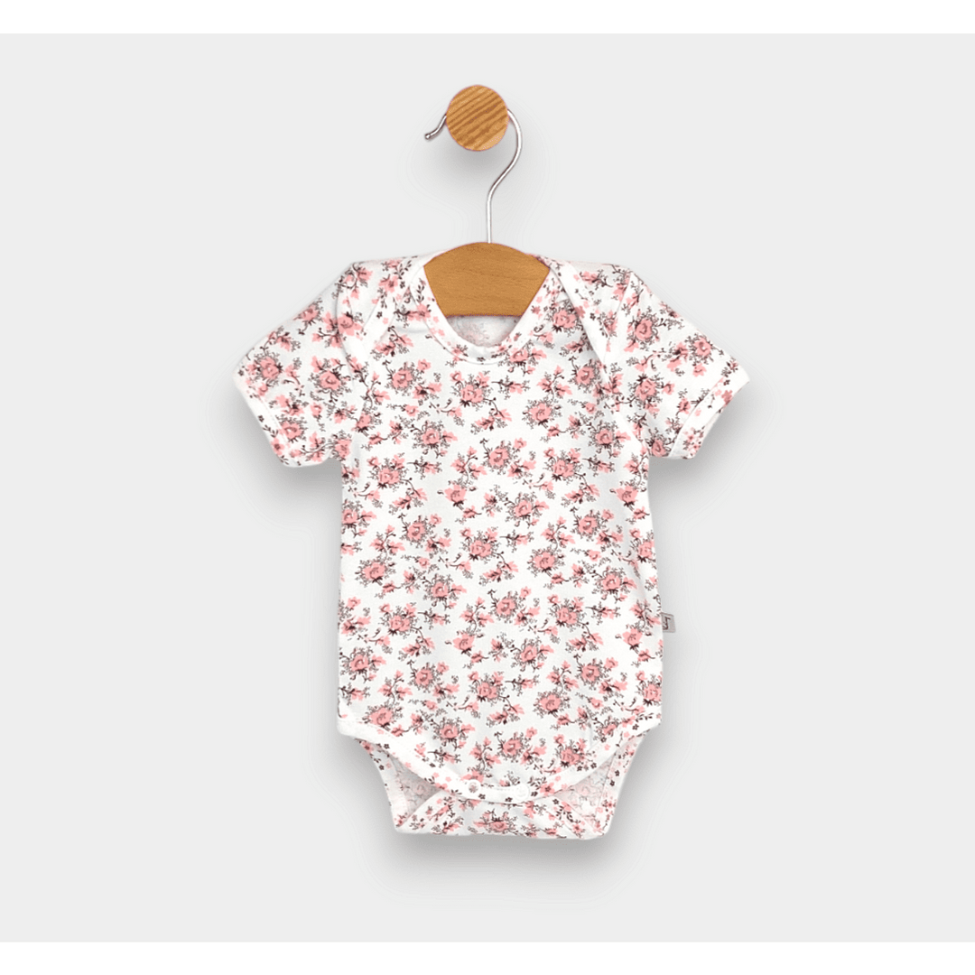 Rainy Body de bebeluș cu mânecă scurtă 56 - 80 cm. Flori