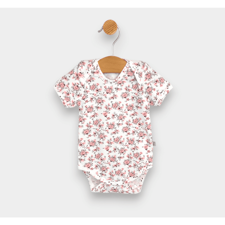 Rainy Body de bebeluș cu mânecă scurtă 56 - 80 cm. Flori