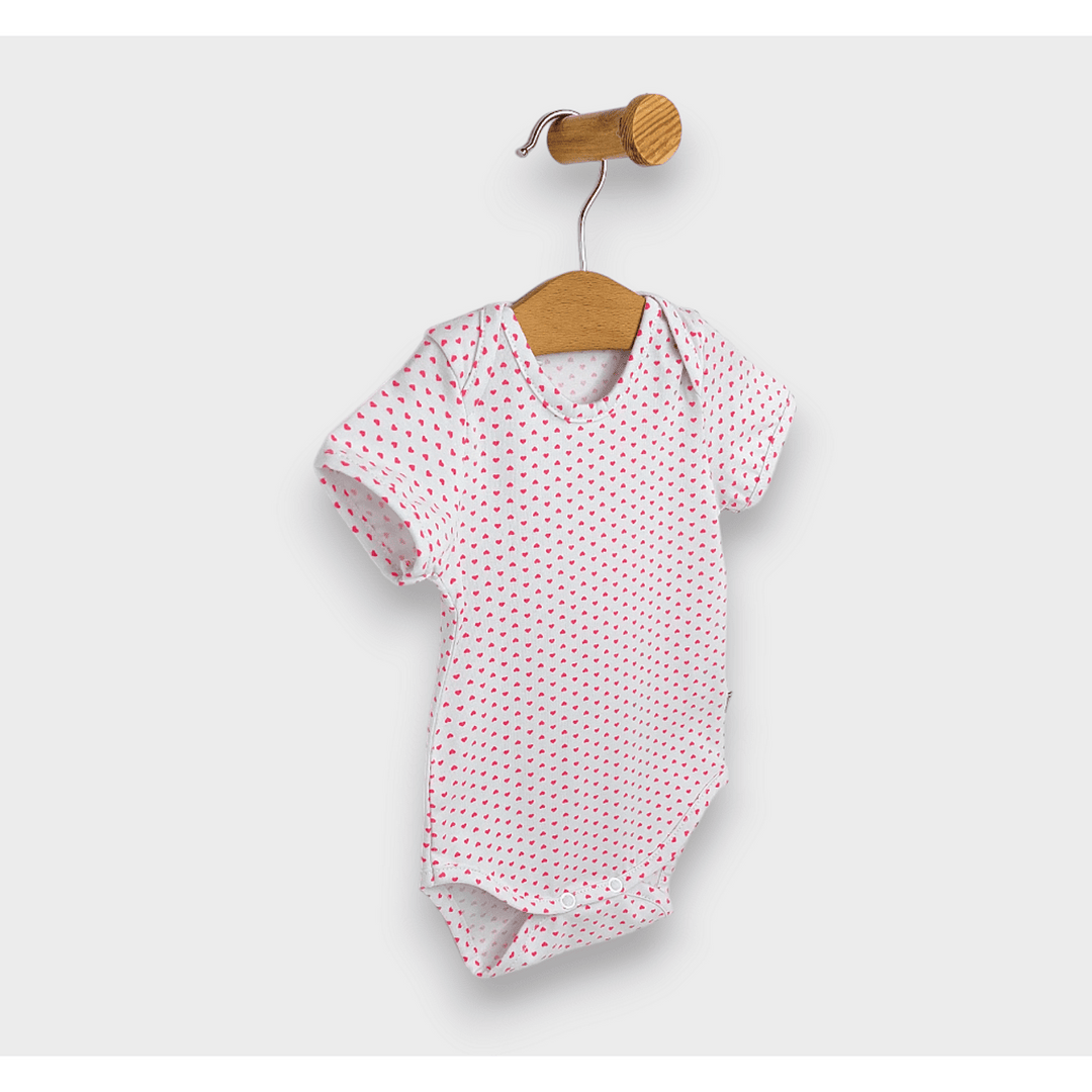 Rainy Body bebeluș cu mânecă scurtă 56 - 80 cm. Inimioare mici