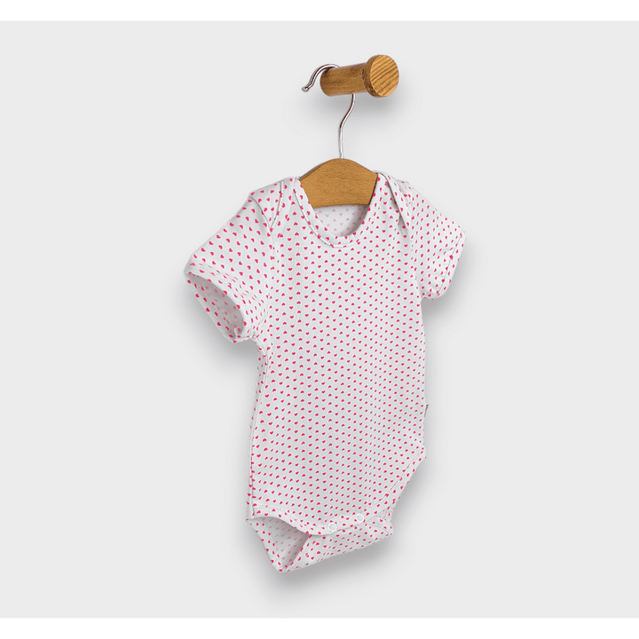 Rainy Body bebeluș cu mânecă scurtă 56 - 80 cm. Inimioare mici