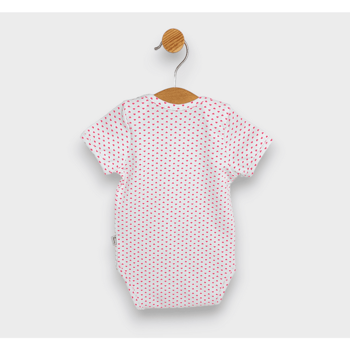 Rainy Body bebeluș cu mânecă scurtă 56 - 80 cm. Inimioare mici