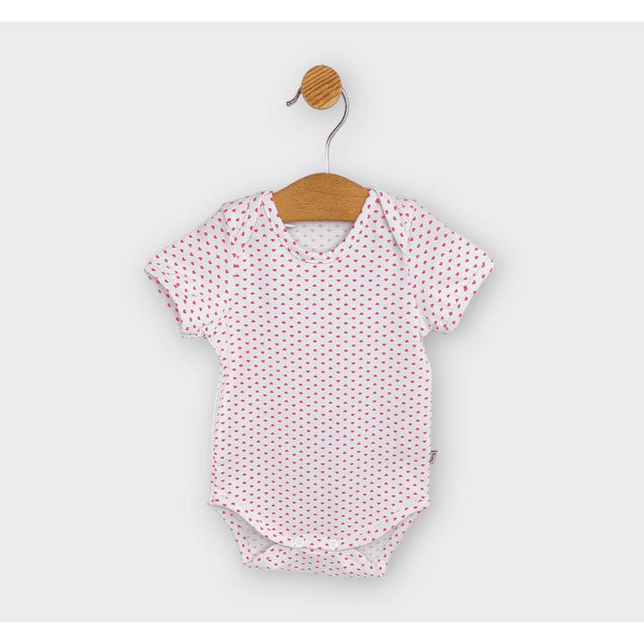 Rainy Body bebeluș cu mânecă scurtă 56 - 80 cm. Inimioare mici
