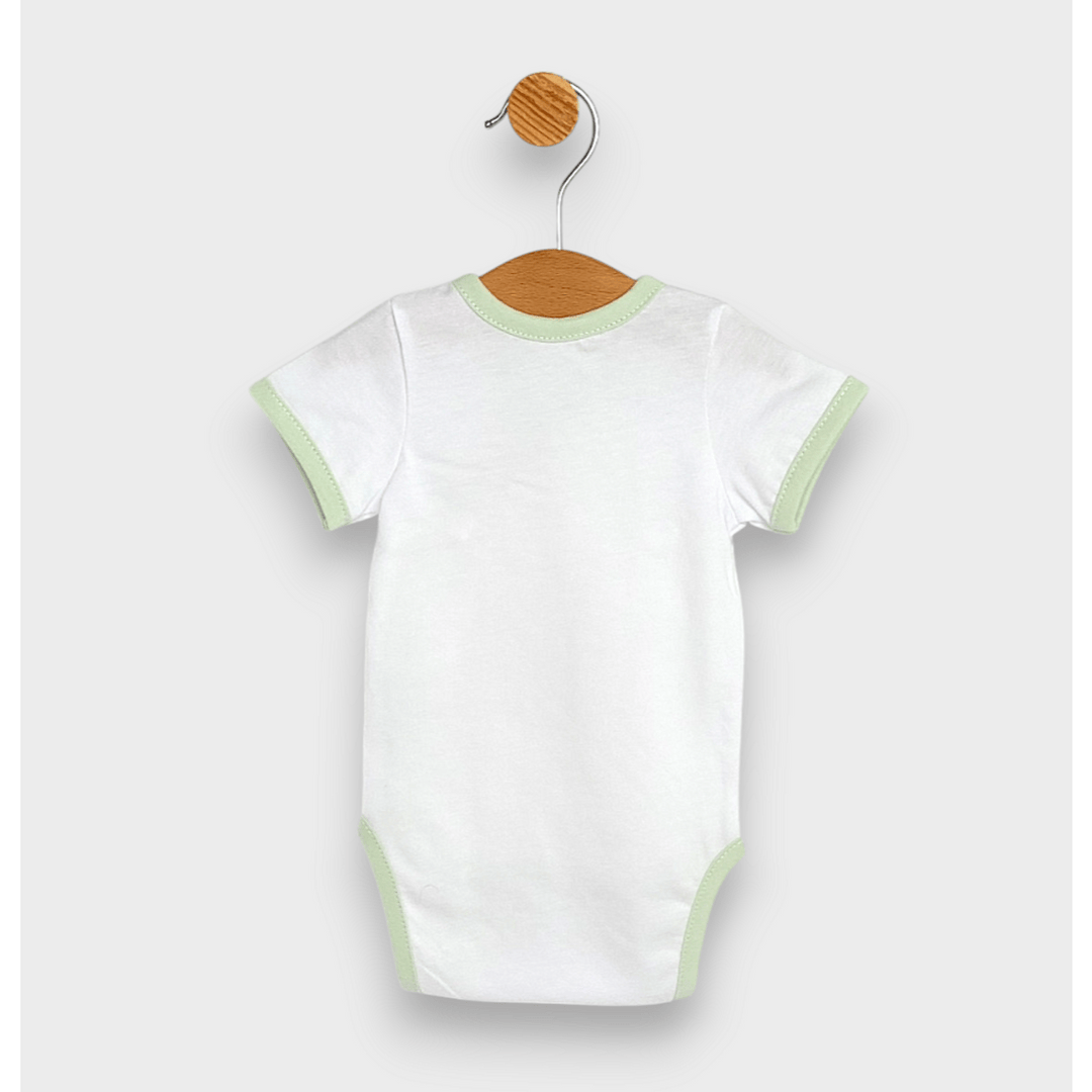 Rainy Body bebeluș cu mânecă scurtă Green bear 48 - 62 cm.