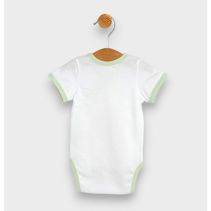 Rainy Body bebeluș cu mânecă scurtă Green bear 48 - 62 cm.