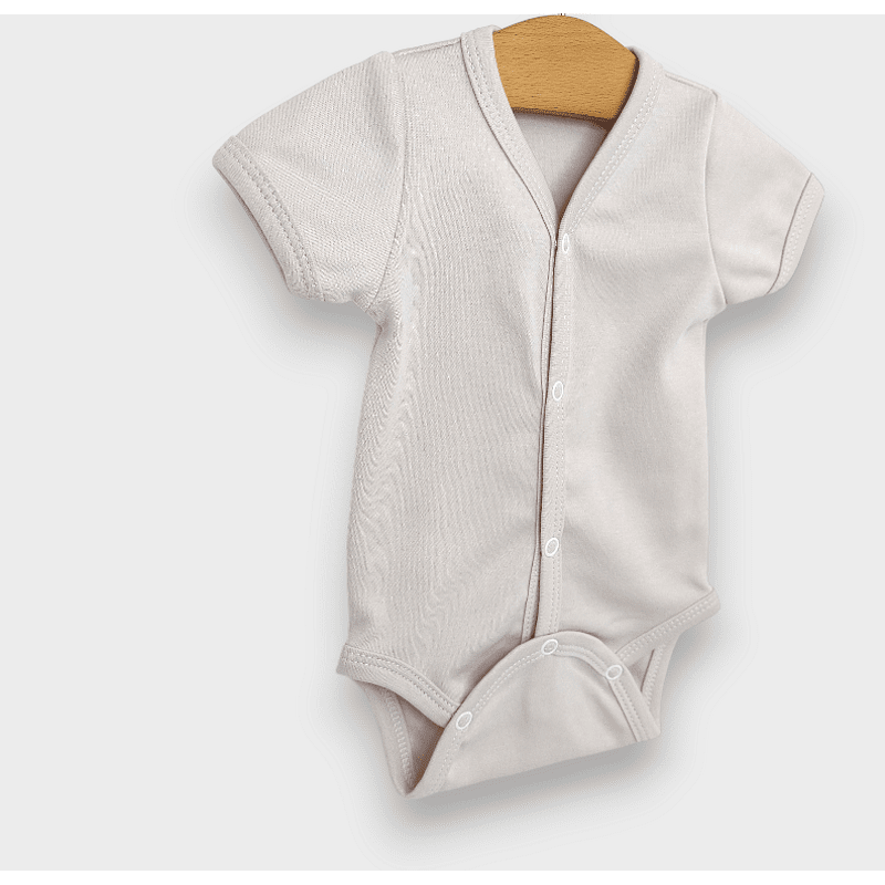 Rainy Body bebeluș cu mânecă scurtă și închidere frontală 48 - 74 cm. ecru delicat