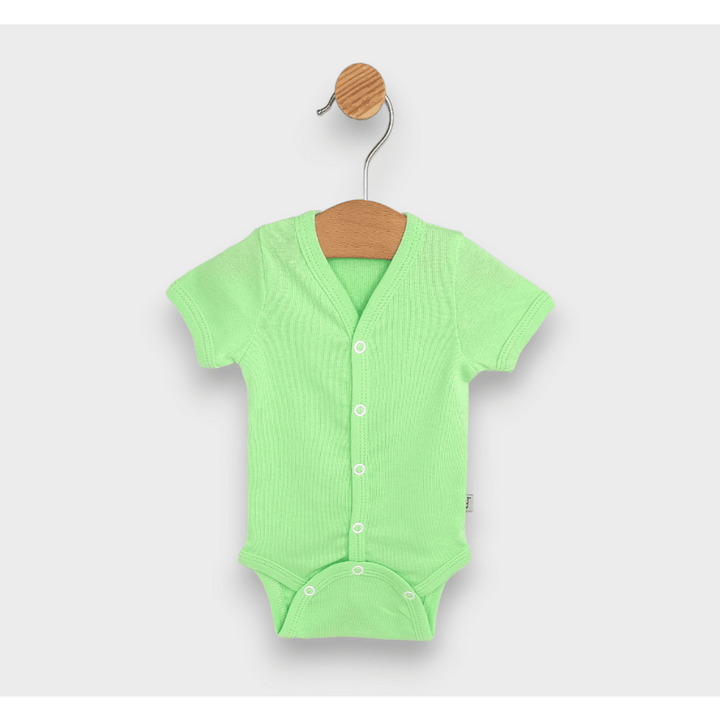 Rainy Body bebeluși cu mânecă scurtă și închidere frontală 48 - 80cm. kiwi