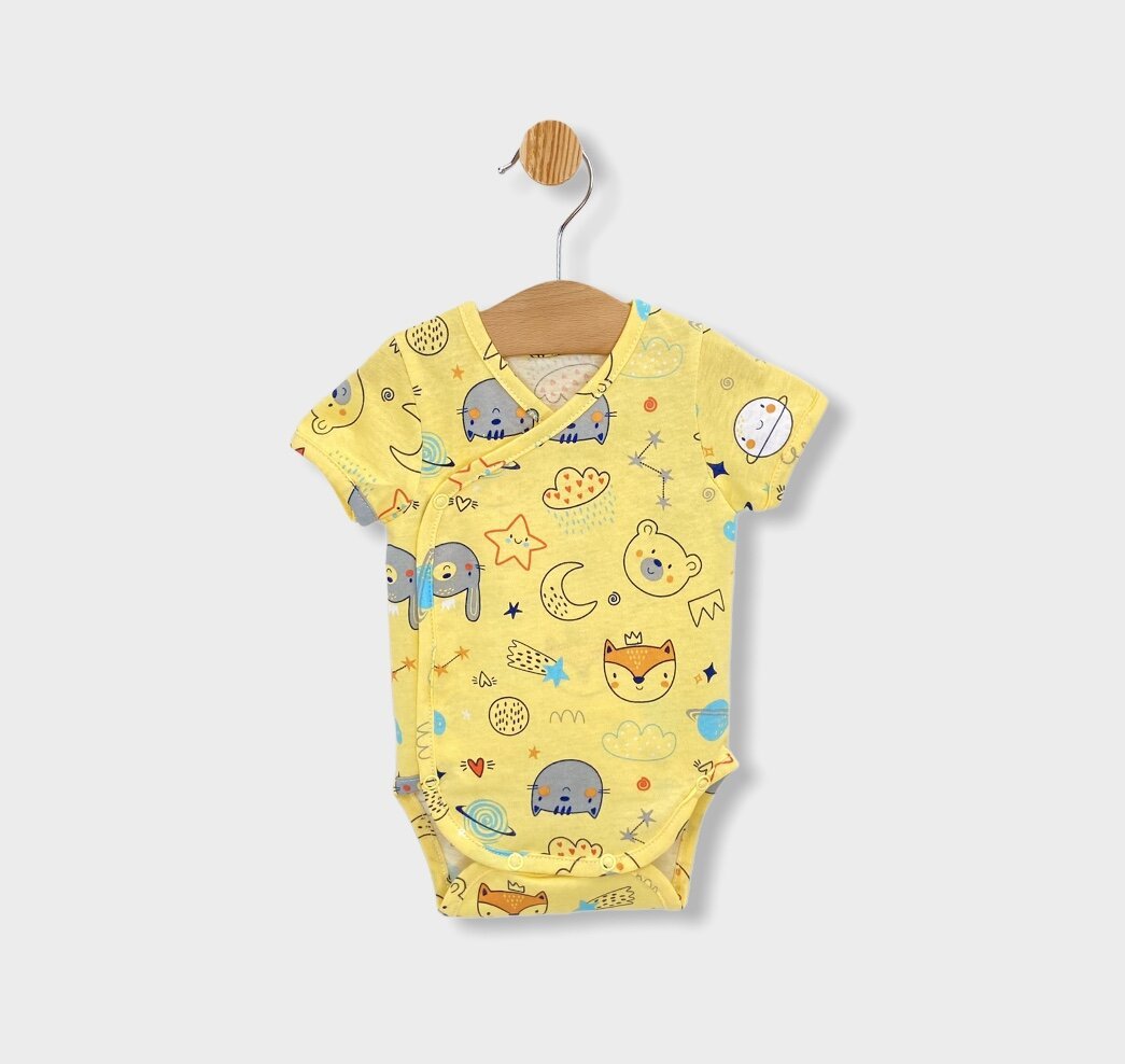 Rainy Body bebeluși cu mânecă scurtă și închidere laterală 48 - 74 cm. galben