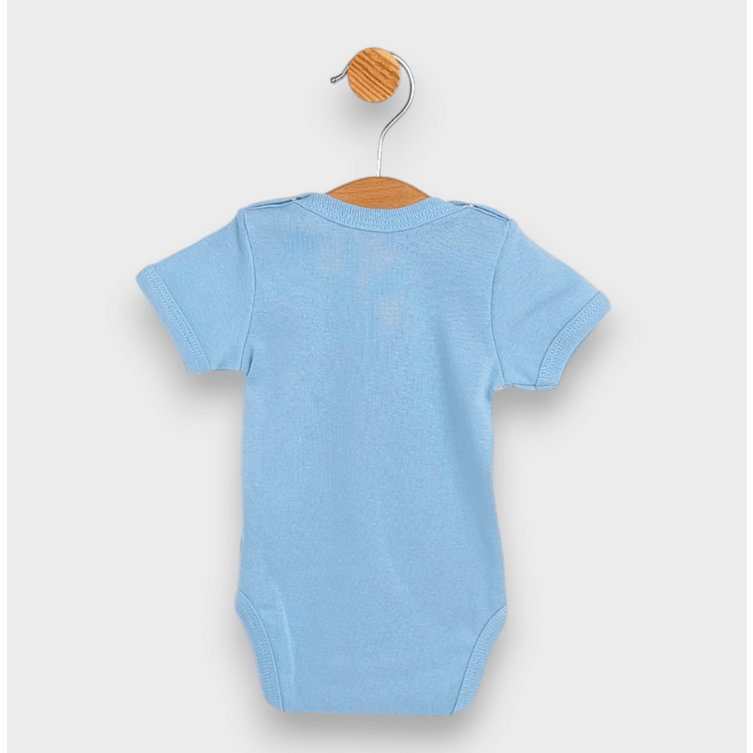 Rainy Body bebeluș cu mânecă scurtă Little farmer 56 - 80 cm. ecru/ocean