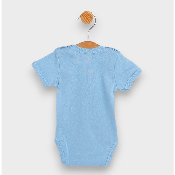 Rainy Body bebeluș cu mânecă scurtă Little farmer 56 - 80 cm. ecru/ocean