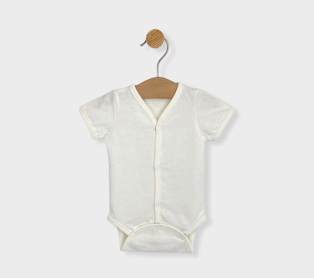 Rainy Body bebeluși cu mânecă scurtă 48 - 68 cm. ecru
