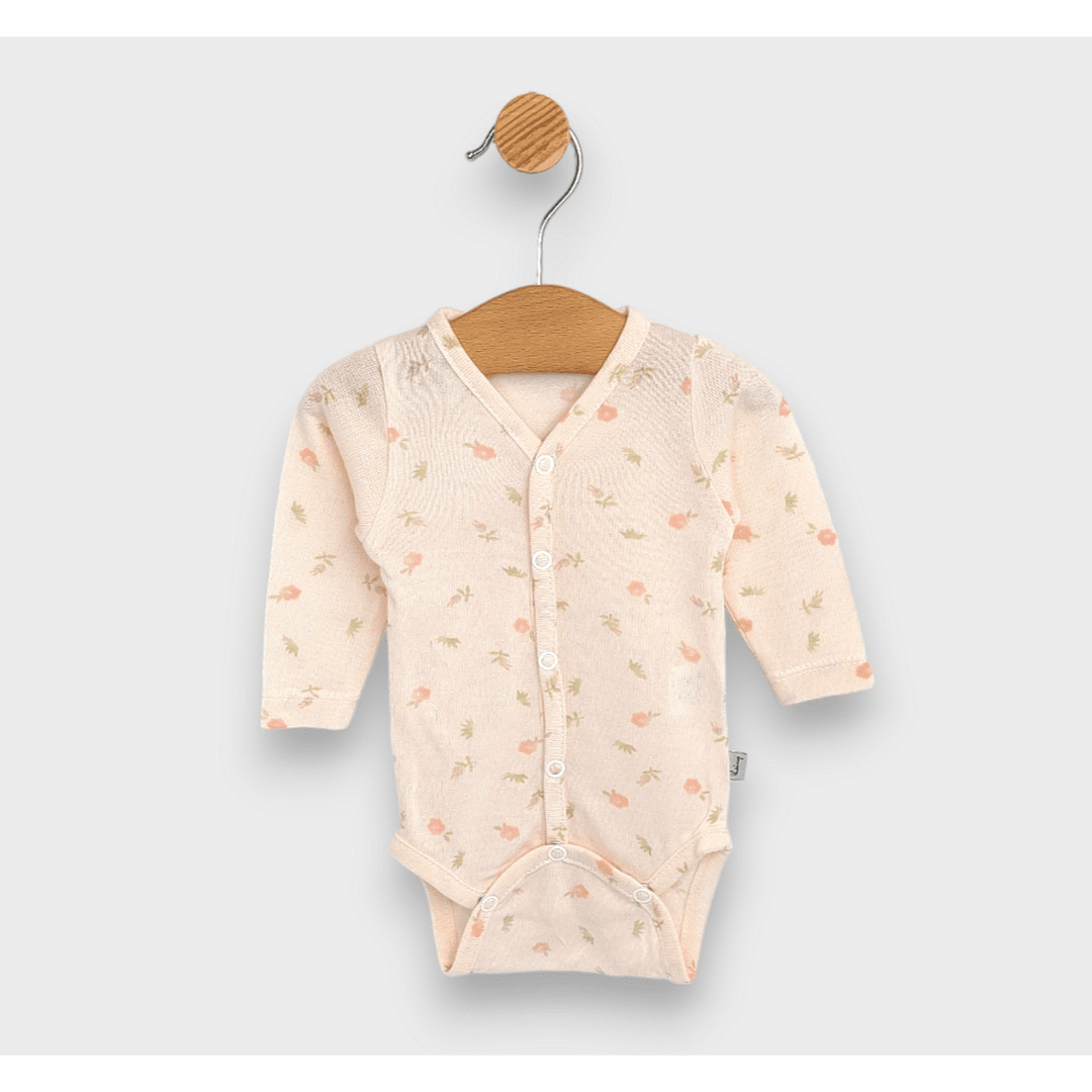 Rainy Body bebe cu închidere frontală mânecă lungă 48 - 62cm. Flori