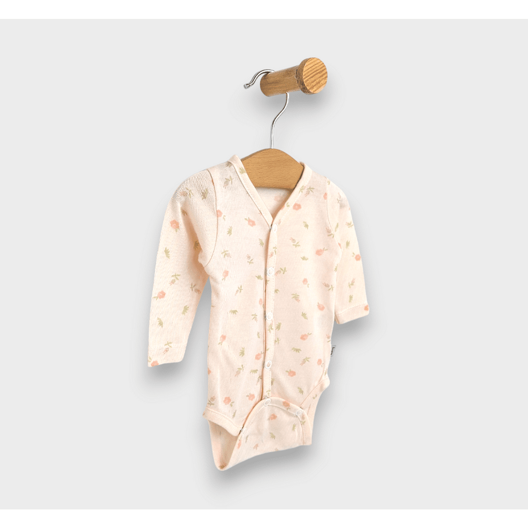 Rainy Body bebe cu închidere frontală mânecă lungă 48 - 62cm. Flori