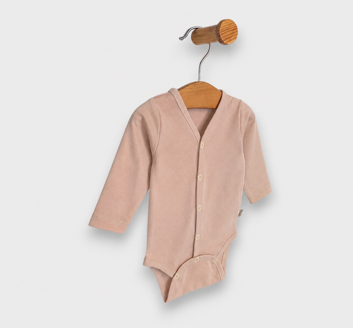 Rainy Body bebeluș cu închidere frontală, mânecă lungă, 48 - 74 cm, latte